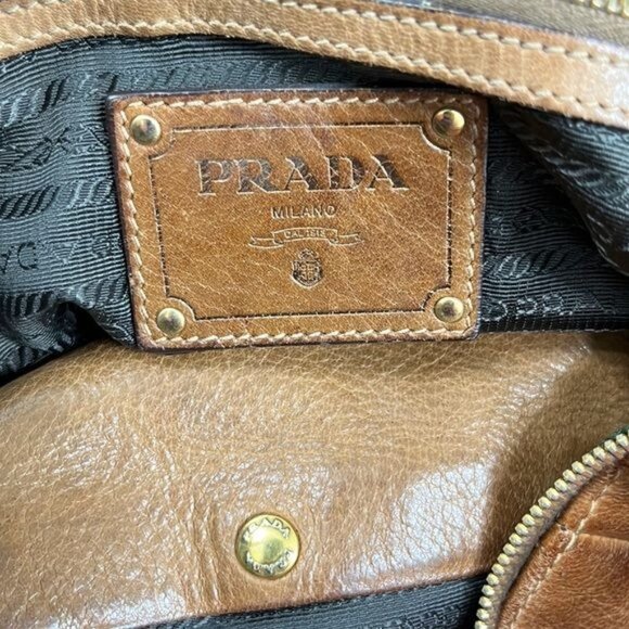PRADA Cervo Antik Hobo Cammello Sfumato Large - Picture 10 of 12